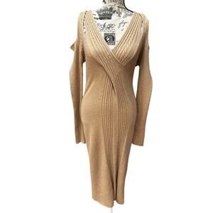 Lita by Ciara Nordstrom Revolve Midi Long Sleeve Ribbed Merino Bodycon Dress M